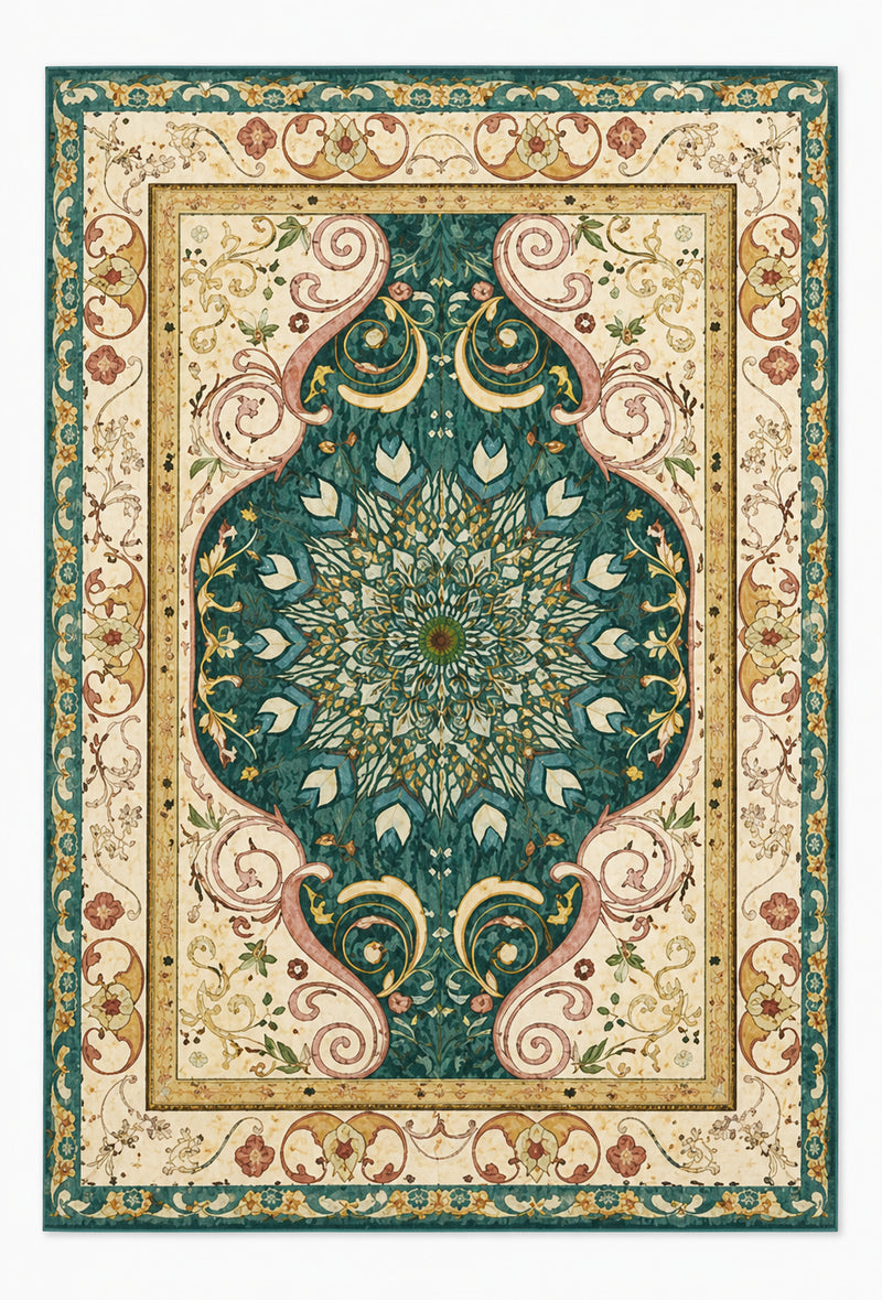 Tapis salon berbère motifs floraux – Naëlya