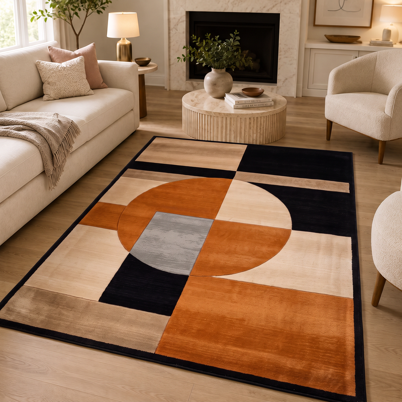 Tapis salon abstrait – Rosa
