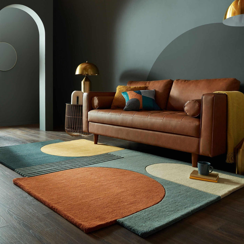 Tapis salon géométrique à losanges multicolore – Loïse #couleur_multicolore